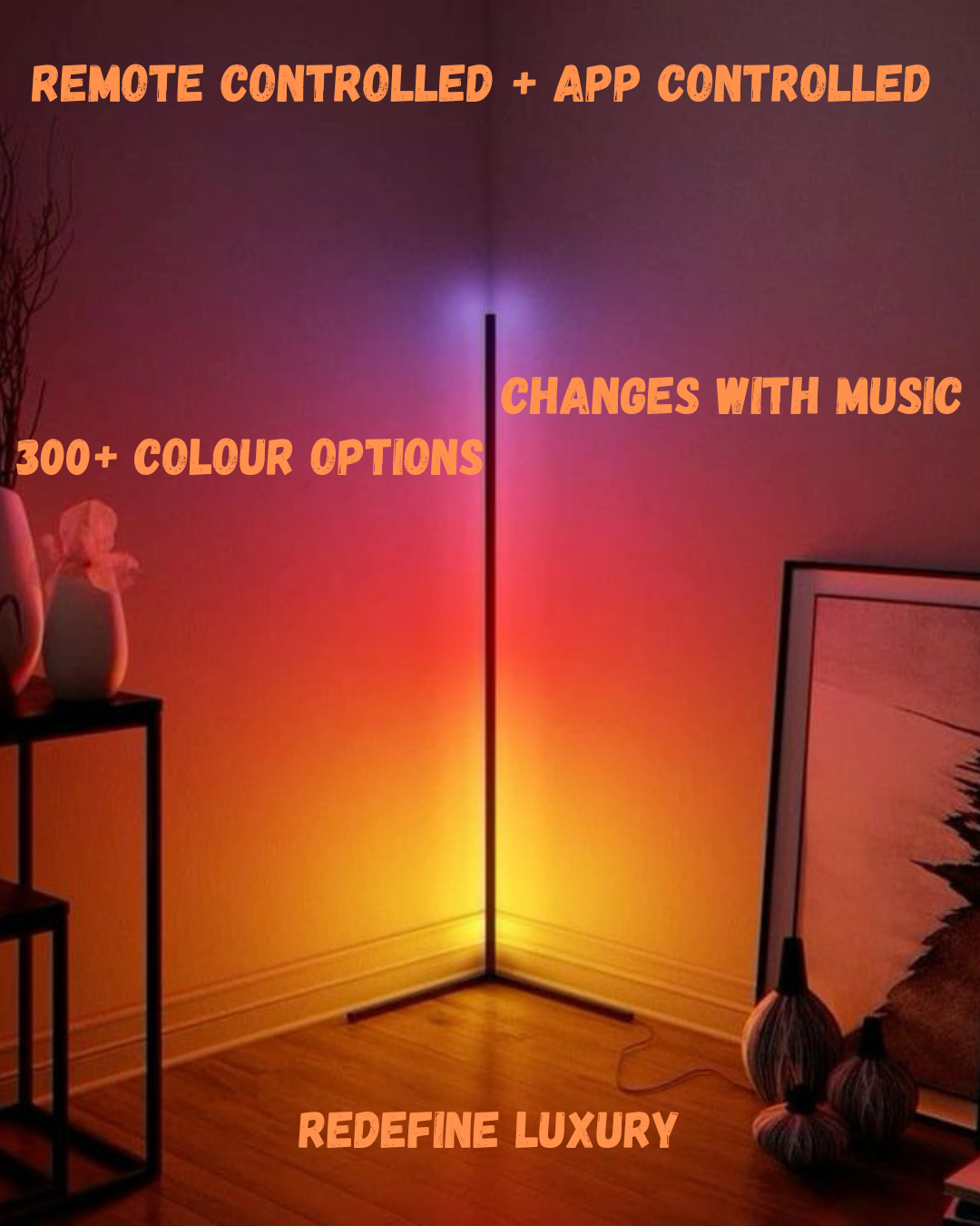 RGB LED Floor Corner Lamp Light Stand